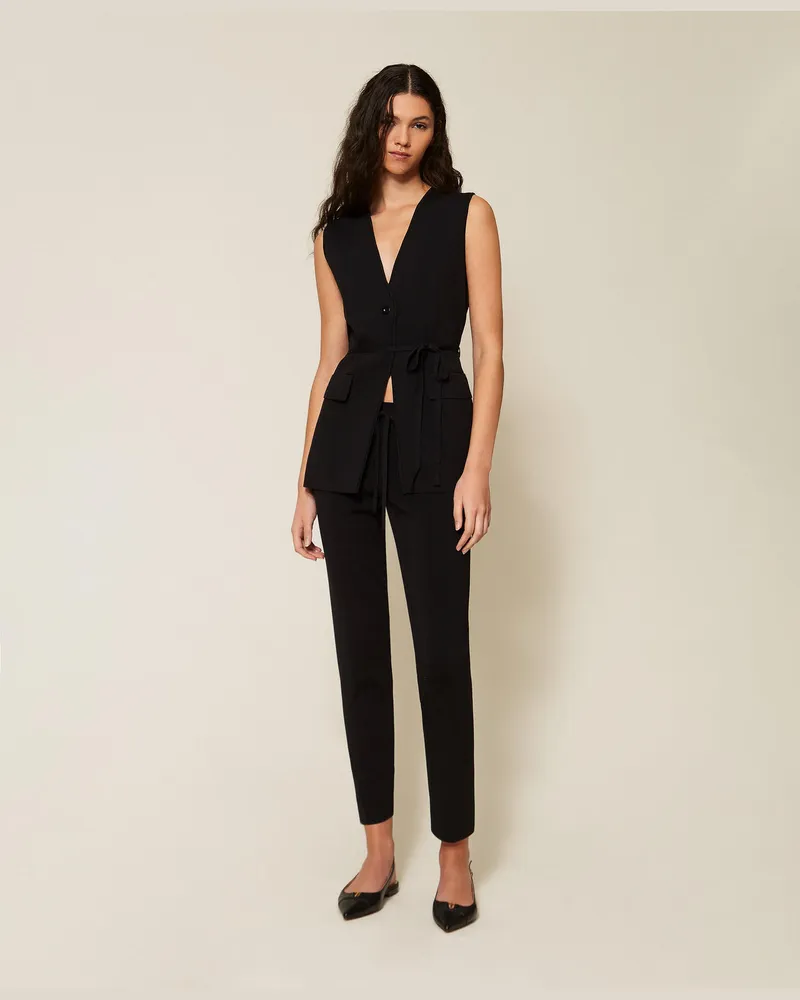 Twin-Set Hosen - Hose aus Strick, Schwarz, Größe Schwarz