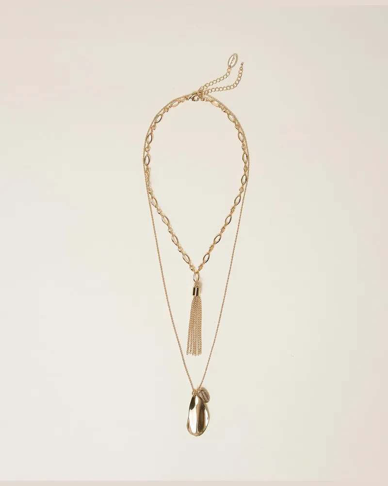 Twin-Set Accessoires - Halsketten-Set mit Anhängern, New Gold, Einheitsgröße New