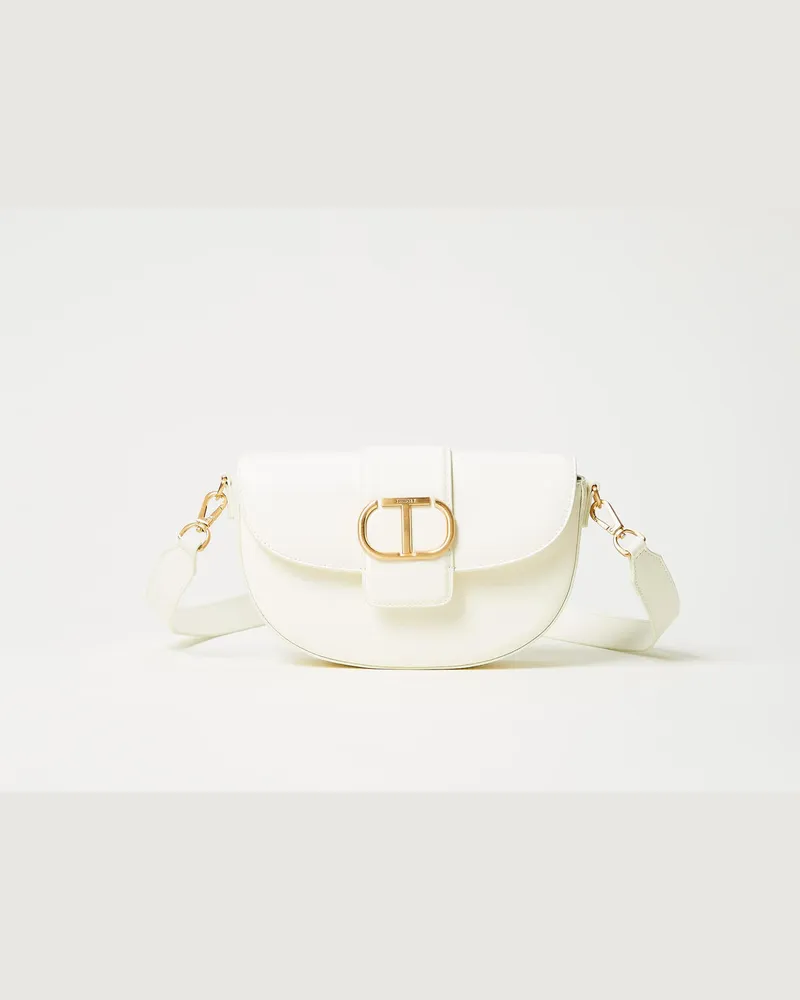 Twin-Set Taschen - Halbmondförmige Umhängetasche „Amie" aus Leder, Perlmutt, Einheitsgröße 