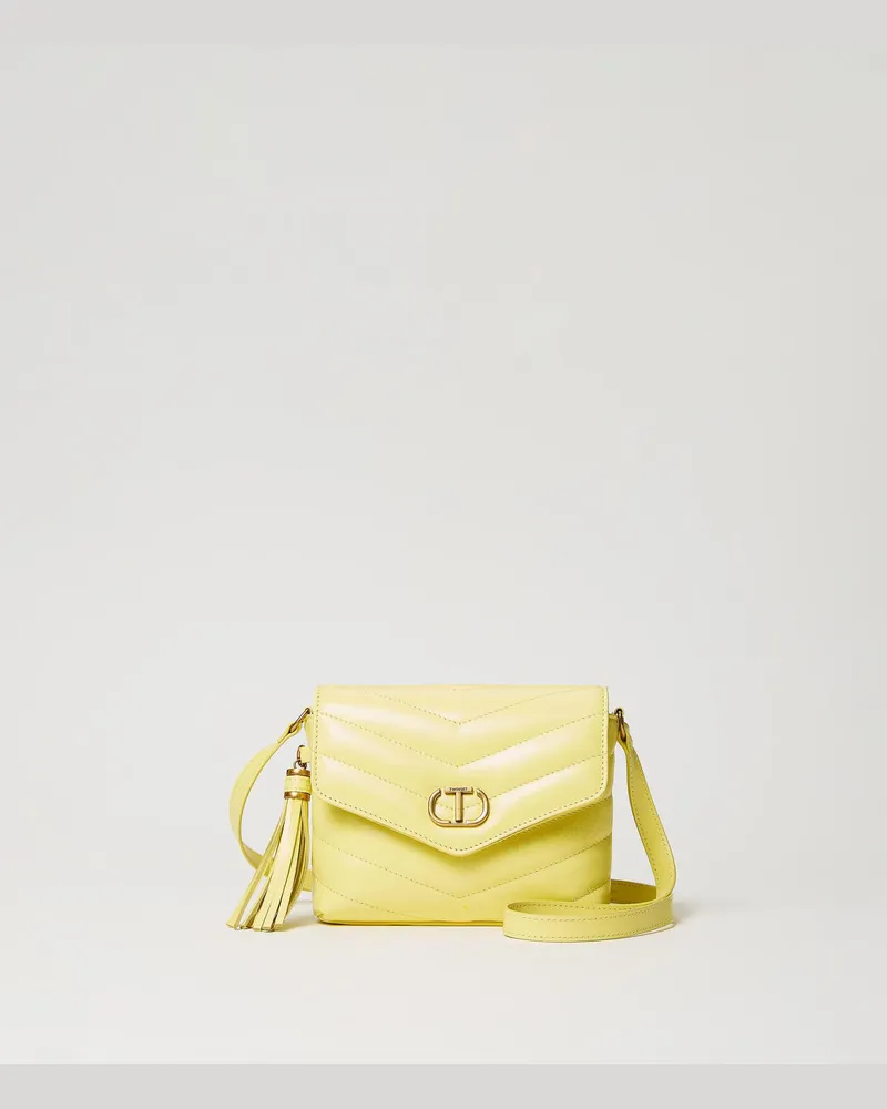 Twin-Set Taschen - Kleine Umhängetasche „Dreamy" aus Leder, „Lemon Grass"-Gelb, Einheitsgröße 