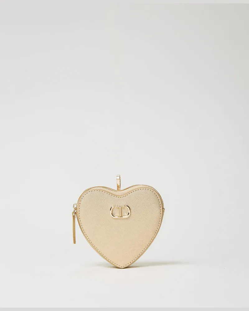 Twin-Set Accessoires - Herzförmiger Etui-Charm „Mon Amour", Golden Precious, Einheitsgröße Golden