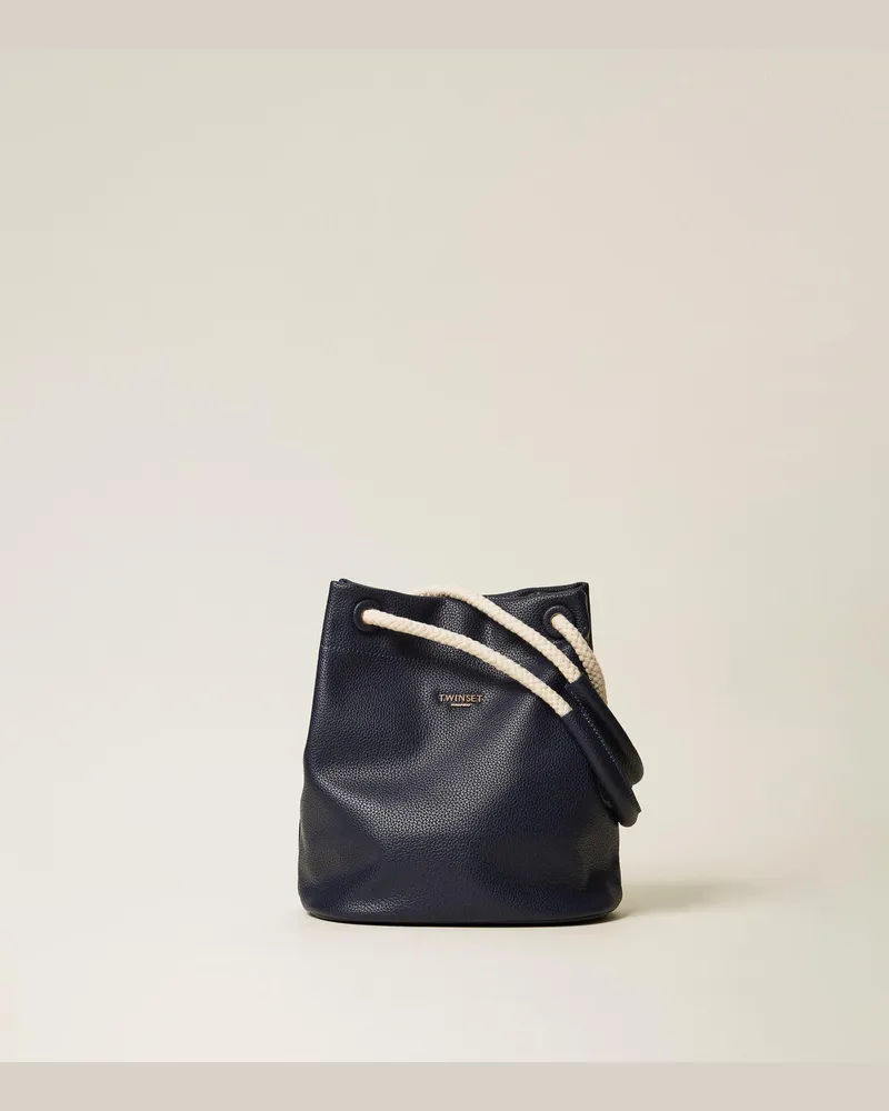 Twin-Set Taschen - Beuteltasche mit Kordelhenkeln, „True Navy"-Blau, Einheitsgröße „true