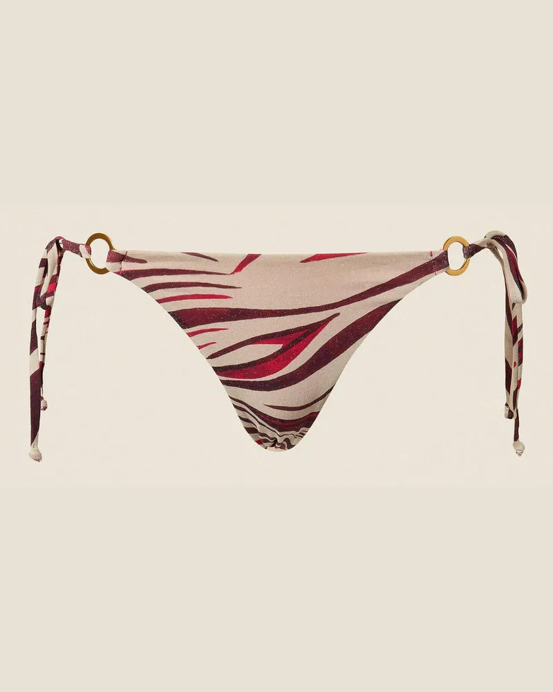 Twin-Set Bademode - Brazilian-Bikinislip mit Bindeschnüren und Print, Multicolor-Zebra-Print Fuchsia, Animal, Größe Multicolor-zebra-print