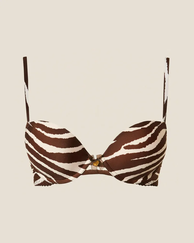 Twin-Set Unterwäsche und Nachtwäsche - Push-up-BH mit Animalprint, Zebraprint, Größe Zebraprint