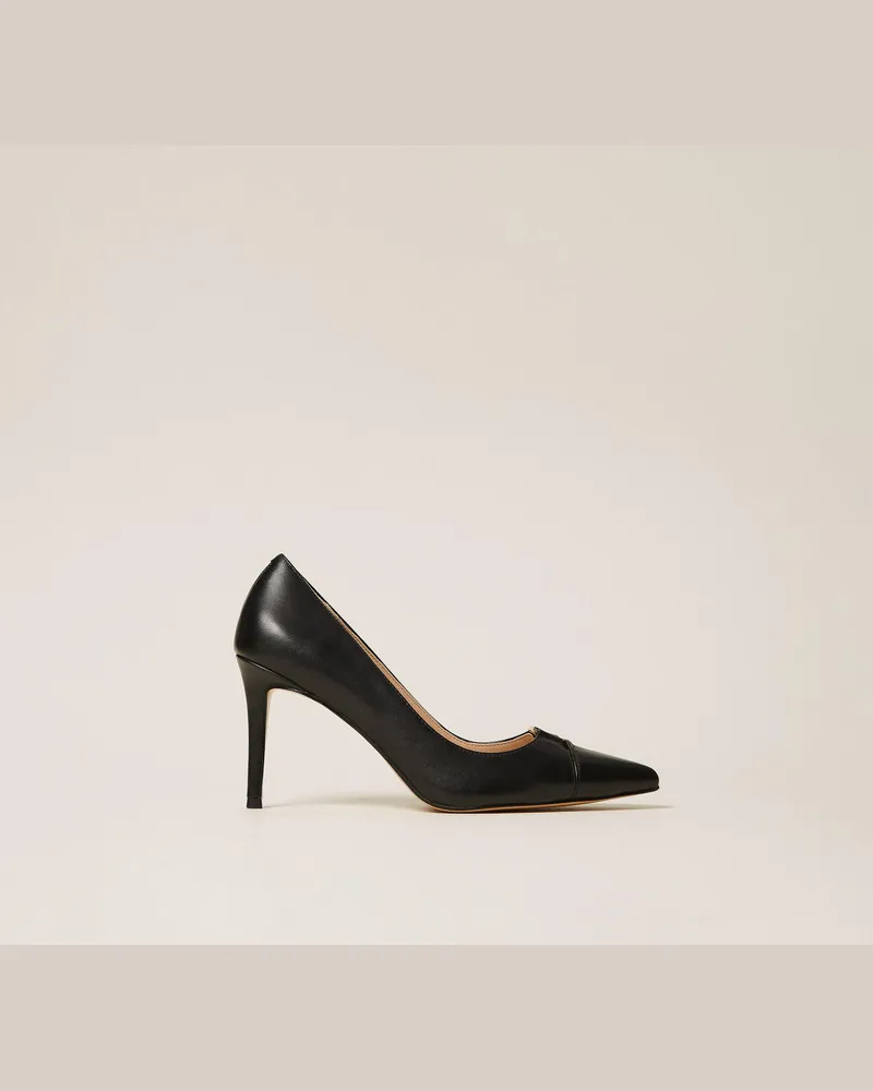 Twin-Set Schuhe - Hohe Pumps aus Leder, Schwarz, Größe Schwarz