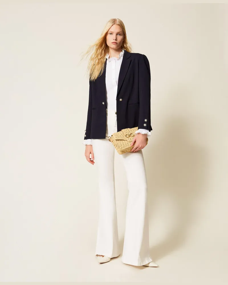 Twin-Set Jacken und Outerwear - Blazer mit Zierknöpfen, Blue Light, Größe Blue