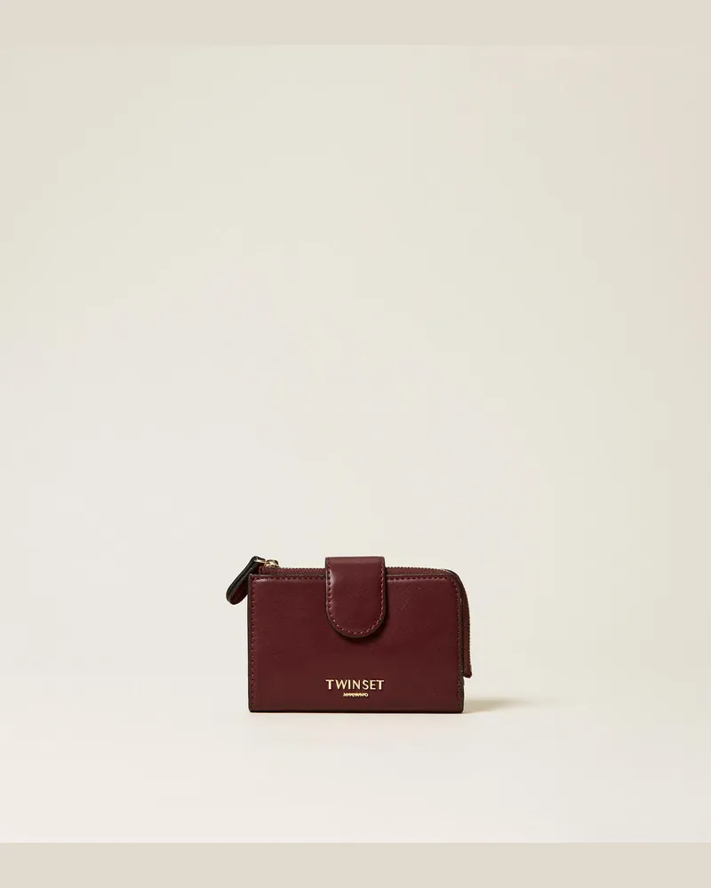 Twin-Set Accessoires - Mittelgroße Geldbörse mit Logo und Lasche, Purple Eden, Einheitsgröße Purple