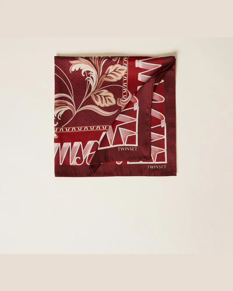Twin-Set Halstuch aus Satin mit Print Optical-print