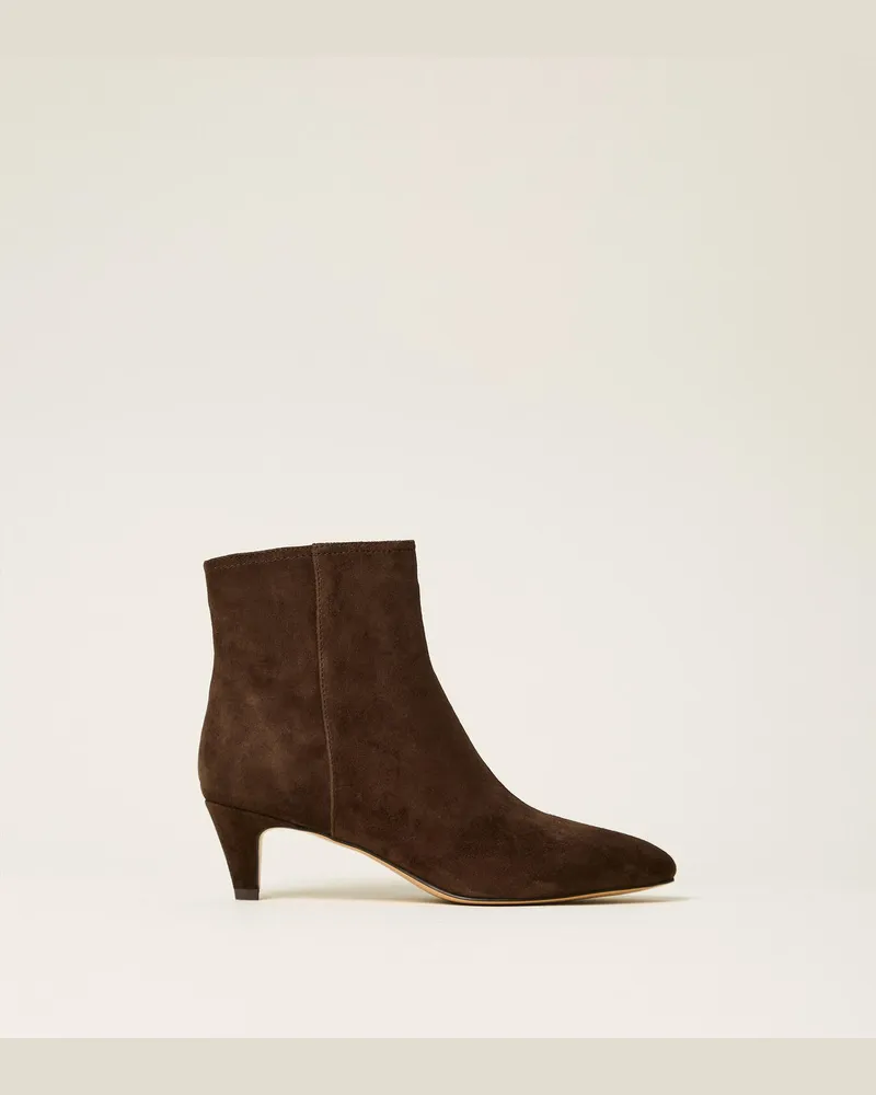 Twin-Set Stiefelette aus Veloursleder Darkness