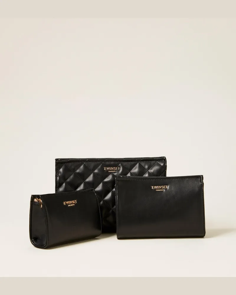 Twin-Set Beauty-Set mit Logo-Schriftzug Schwarz
