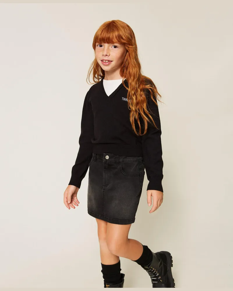 Twin-Set Pullover mit Sticklogo 