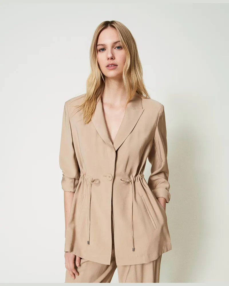 Actitude by Twinset Jacken und Outerwear - Blazer mit Tunnelzug, „Medal Bronze"-Braun, Größe „medal