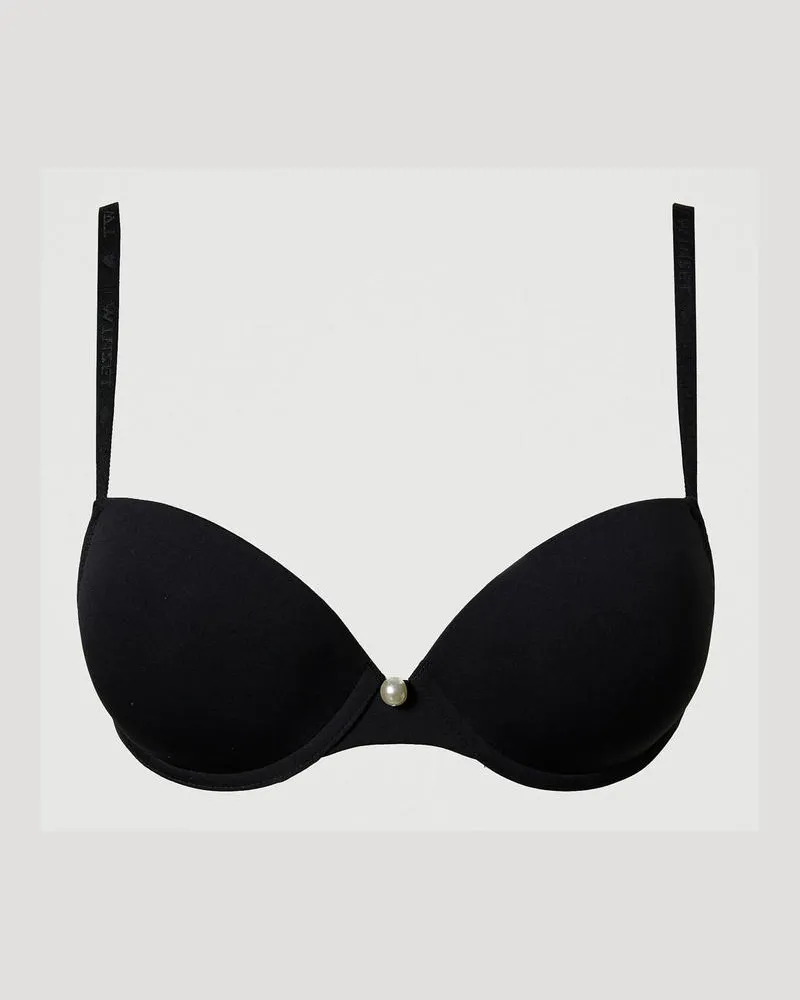 Twin-Set Unterwäsche - Push-up-BH aus Charmeuse mit Crossback, Schwarz, Größe: 1-B 