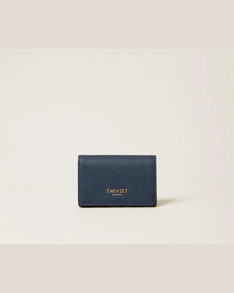 Twin-Set Accessoires - Mittelgroße Geldbörse mit Logo, "True Navy"-Blau, Einheitsgröße True