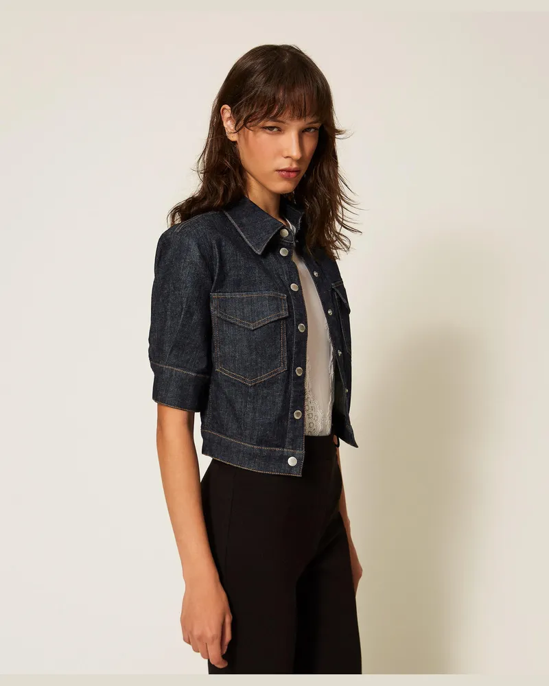 Actitude by Twinset Hemden - Figurbetontes Jeanshemd, Rinse-Denim, Größe Rinse-denim