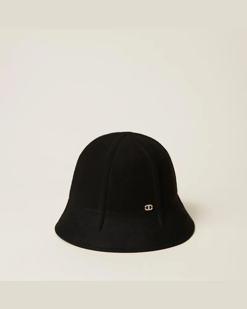 Twin-Set Accessoires - Hut aus Wolltuch, Schwarz, Wolle, Einheitsgröße Schwarz