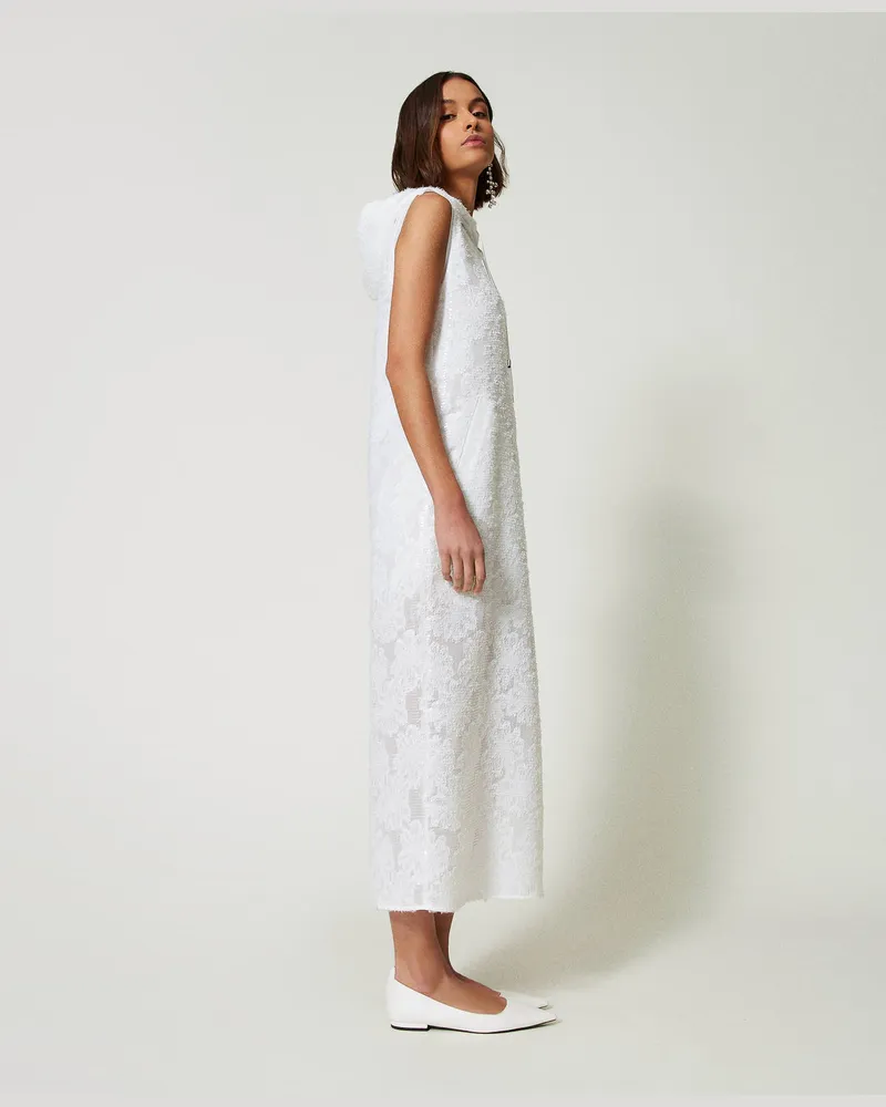 Actitude by Twinset Kleider - Maxikleid mit Allover-Pailletten, "Papers"-Weiß, Paillettes, Größe Papers-weiß