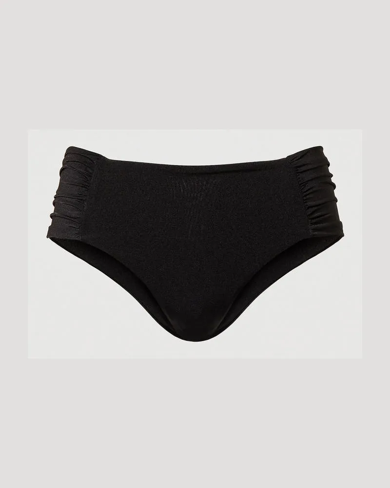 Twin-Set Bademode - Bikinihose mit gerafften Seiten, Schwarz, Größe Schwarz
