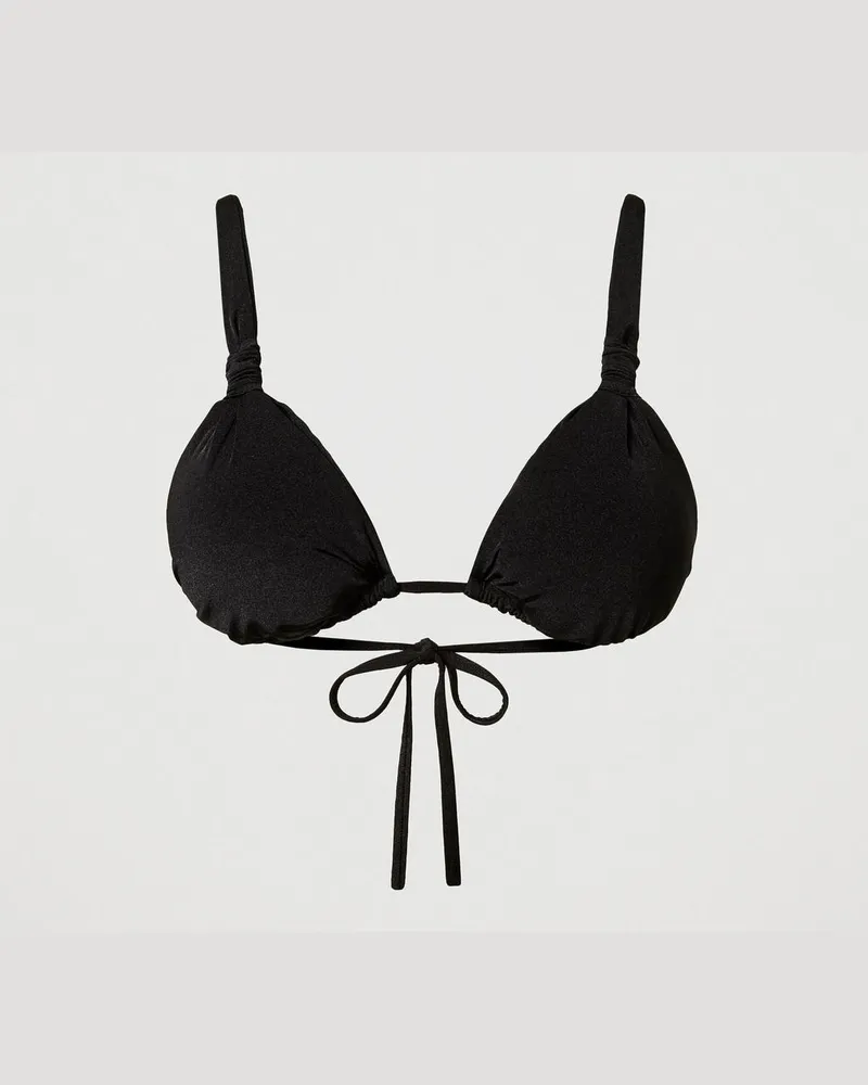 Twin-Set Bademode - Triangel-Bikinitop mit Raffungen, Schwarz, Größe Schwarz
