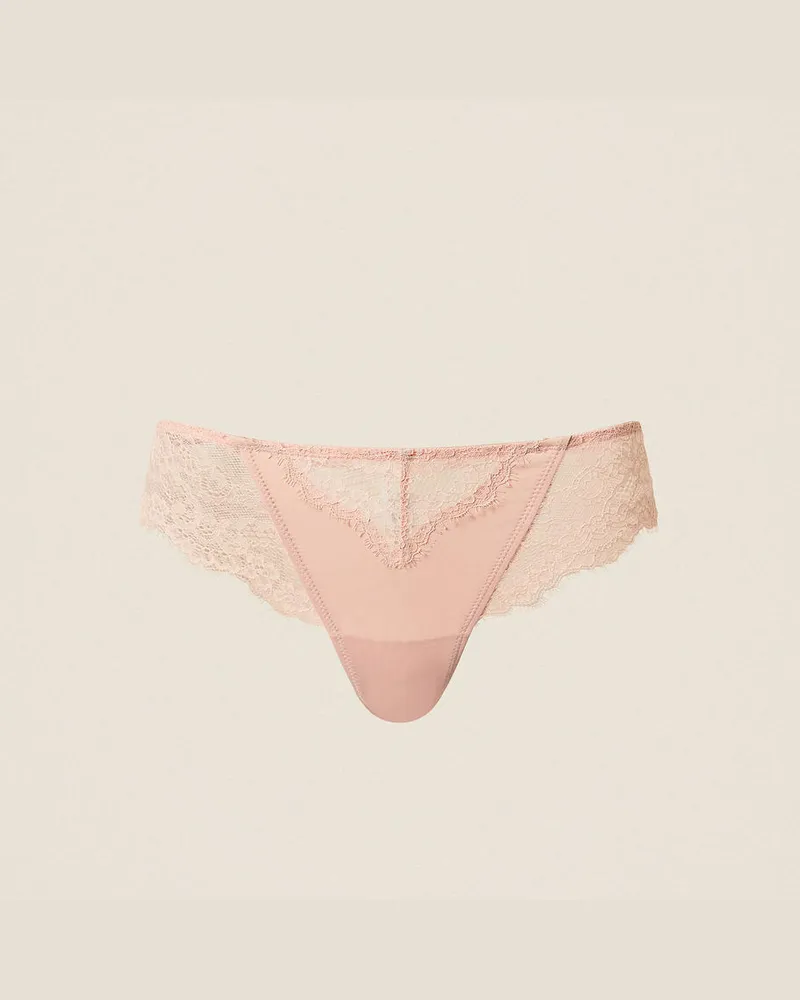 Twin-Set Unterwäsche - Brazilian-Slip aus Spitze, Pink Dust, Größe Pink
