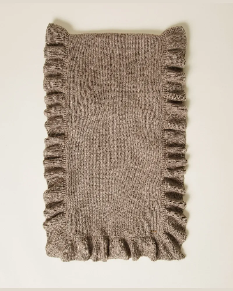 Twin-Set Strickschal mit Volant Kitt