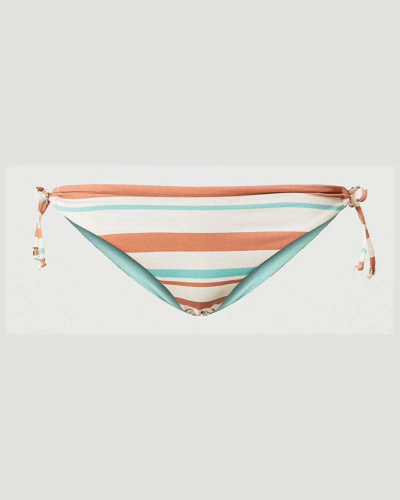 Twin-Set Bademode - Bikinitanga mit Streifen, Streifen Almond Beige / Green Marine / Amber Brown, Gestreift, Größe Streifen