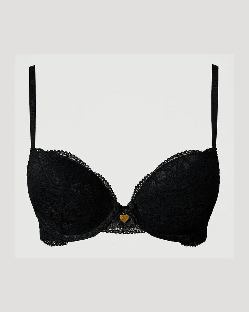 Twin-Set Unterwäsche - Push-up-BH aus Spitze, Schwarz, Größe: 5-B 