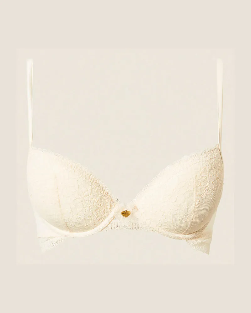 Twin-Set Unterwäsche und Nachtwäsche - Push-up-BH aus Spitze, „Sandshell"-Beige, Größe „sandshell“-beige