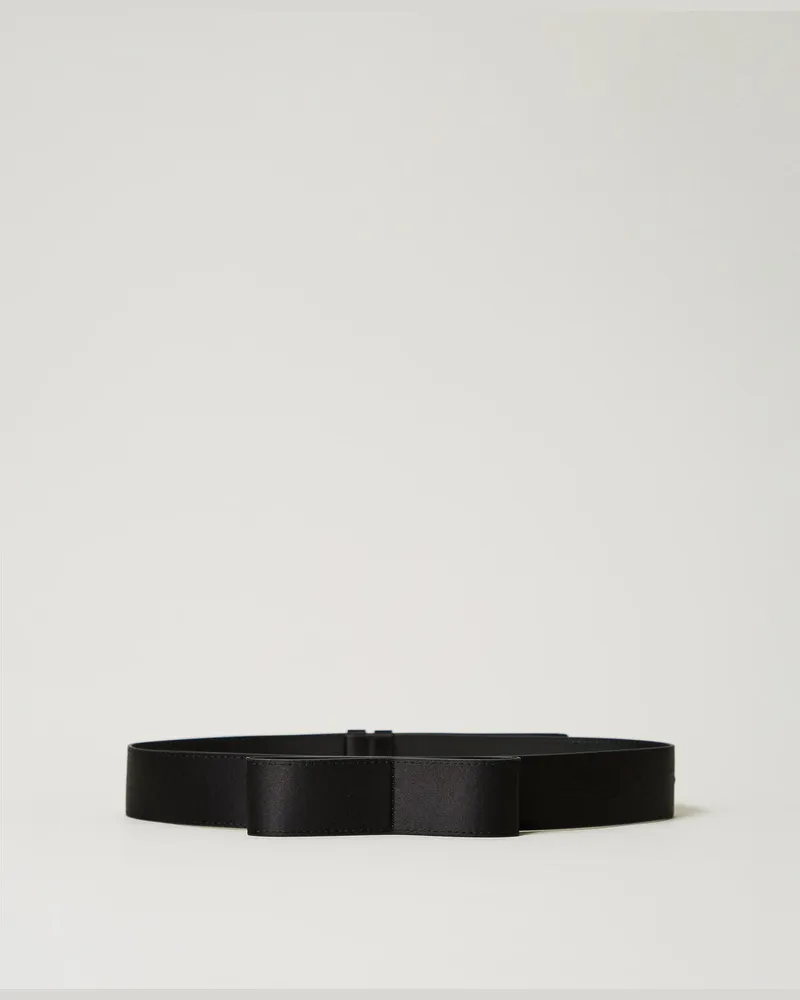 Actitude by Twinset Accessoires - Satingürtel mit Schleife, Schwarz, Größe Schwarz
