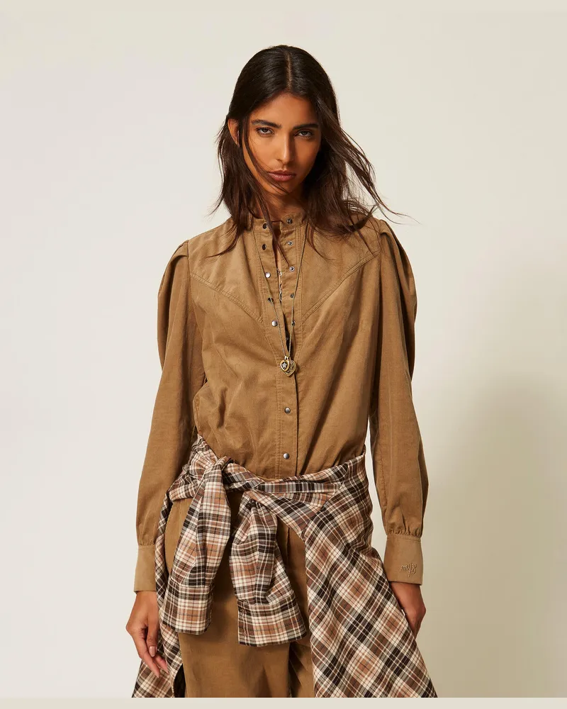 Actitude by Twinset Myfo Samthemd „oak“-beige