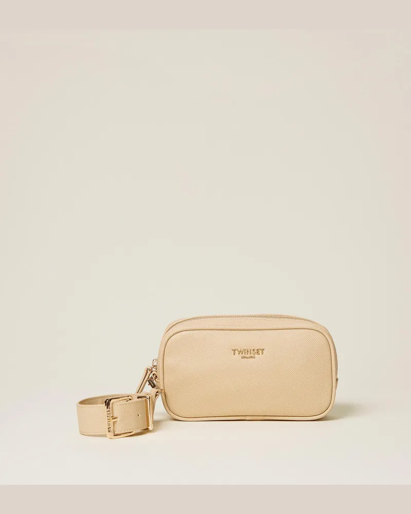 Twin-Set Taschen - Mini-Tasche mit Logo und Riemchen, "Delicate Sand"-Beige, Einheitsgröße Delicate