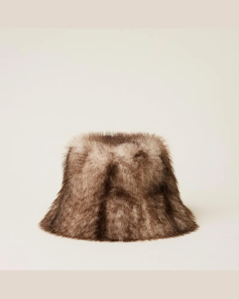 Twin-Set Fischerhut aus Kunstpelz Animal