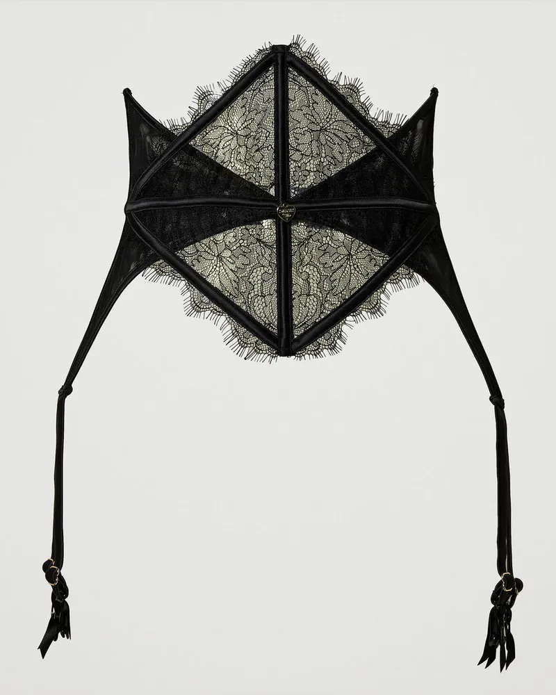 Twin-Set Accessoires - Strumpfhalter aus Spitze und Tüll, Schwarz, Größe Schwarz