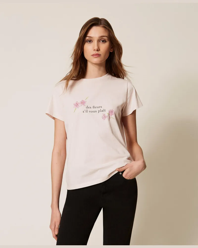 Twin-Set T-Shirt im Regular-Fit mit Print Sandrosa
