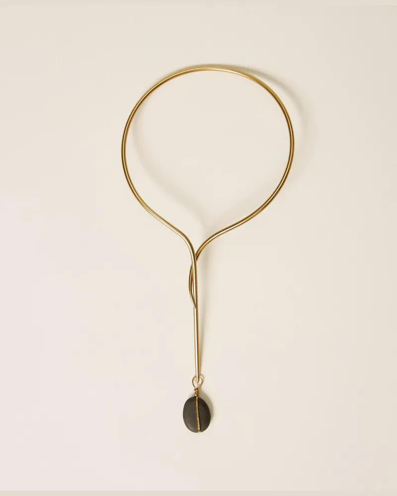 Twin-Set Accessoires - Halsnahe Kette mit Stein, Old Gold, Einheitsgröße Old