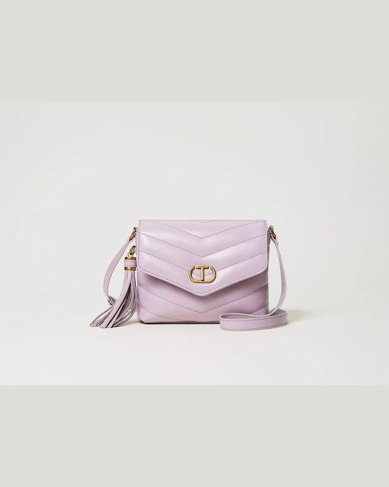 Twin-Set Taschen - Kleine Umhängetasche „Dreamy" aus Leder, Glockenblumenlila, Einheitsgröße 