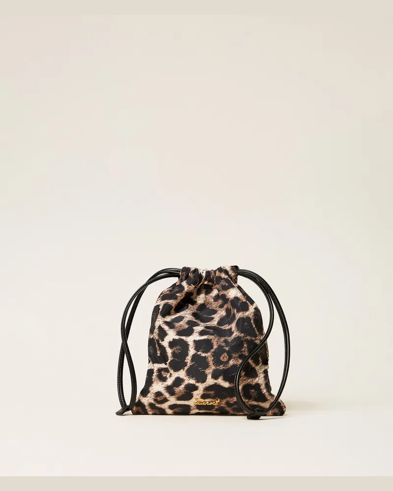 Twin-Set Pouch-Bag mit Animalprint, Damen, Leopardenprint Leopardenprint