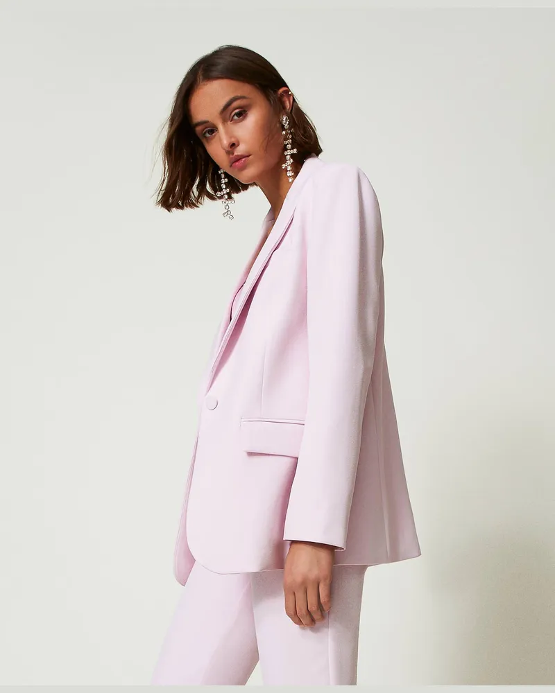 Actitude by Twinset Jacken und Outerwear - Blazer aus Crêpe-Cady, „Pink Tulle"-Rosa, Größe „pink