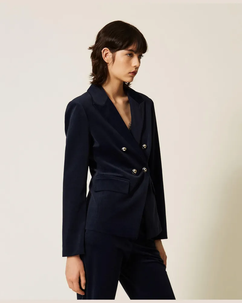 Actitude by Twinset Blazer aus Samt Blue