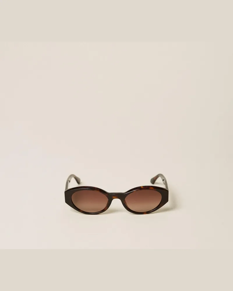 Twin-Set Ovale Sonnenbrille aus Acetat, Damen, Dark Havana Dark