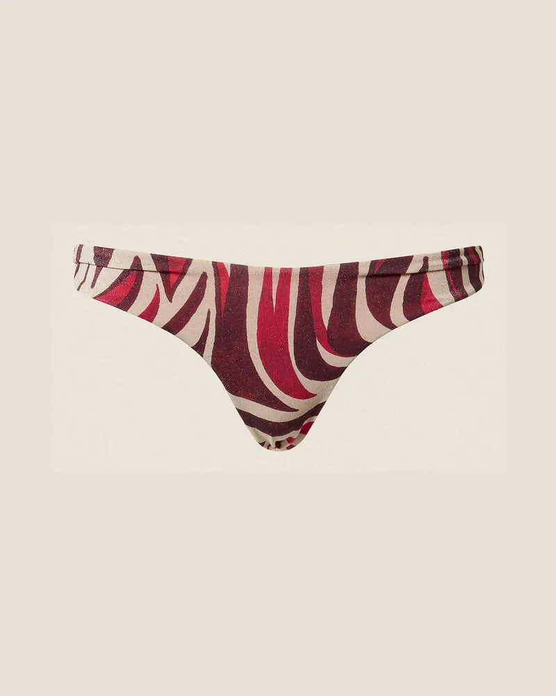 Twin-Set Bademode - Brazilian-Bikinislip mit Lurex und Print, Multicolor-Zebra-Print Fuchsia, Animal, Größe Multicolor-zebra-print