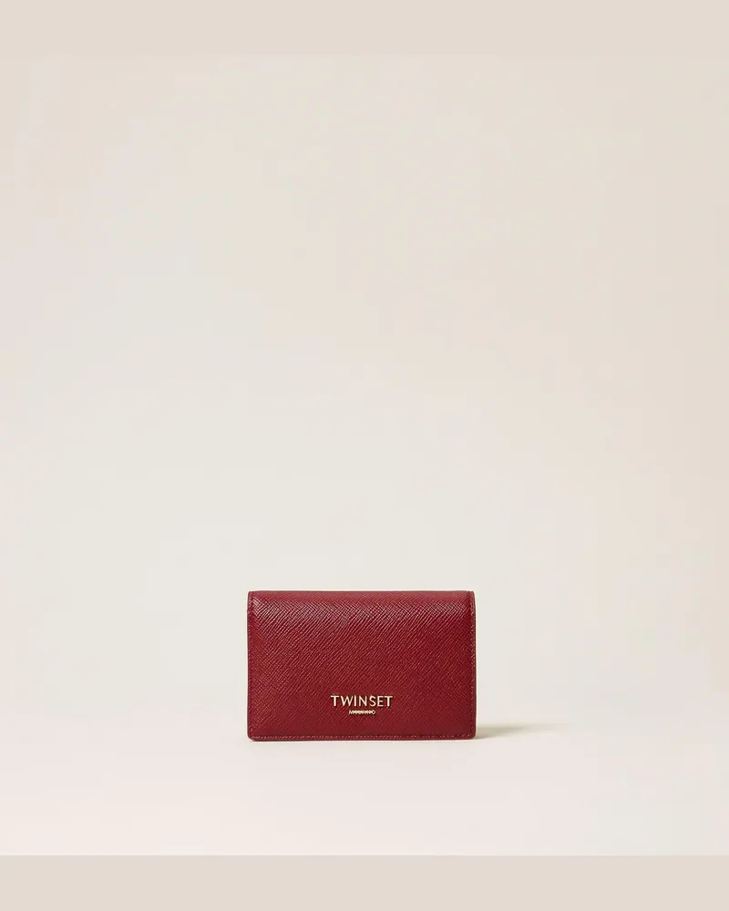 Twin-Set Kleine Geldbörse mit Logo Venedigrot