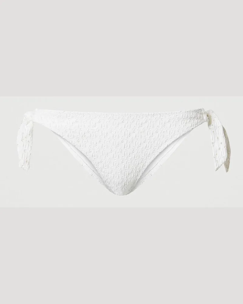 Twin-Set Bademode - Bikinitanga mit Lochstickereien, Star White, Größe: III 