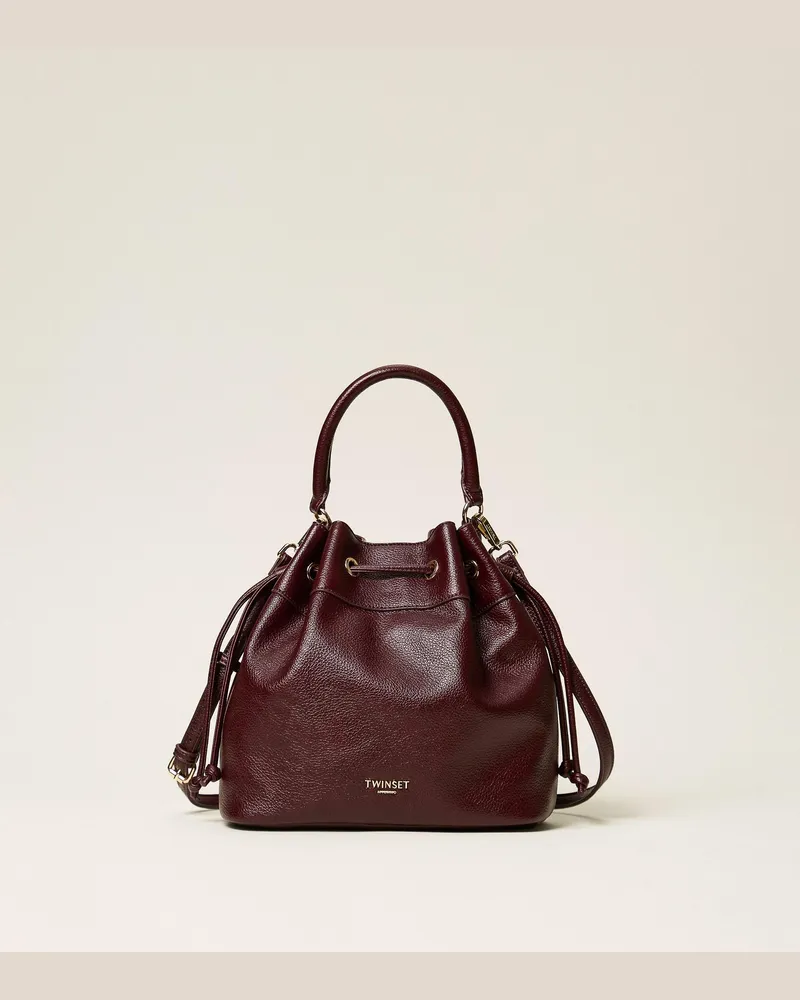 Twin-Set Beuteltasche mit Raffung, Damen, Bordeaux Bordeaux
