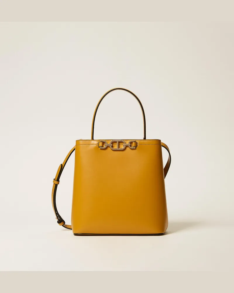 Twin-Set Taschen - Kleine Tasche „First Class" mit „Oval T"-Ziertrense, Senfgelb, Einheitsgröße Senfgelb