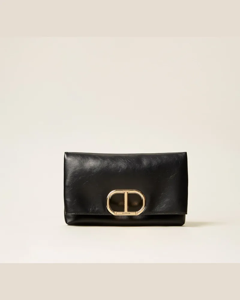 Twin-Set Taschen - Shopper „Lila" mit „Oval T"-Henkel, Schwarz, Einheitsgröße Schwarz