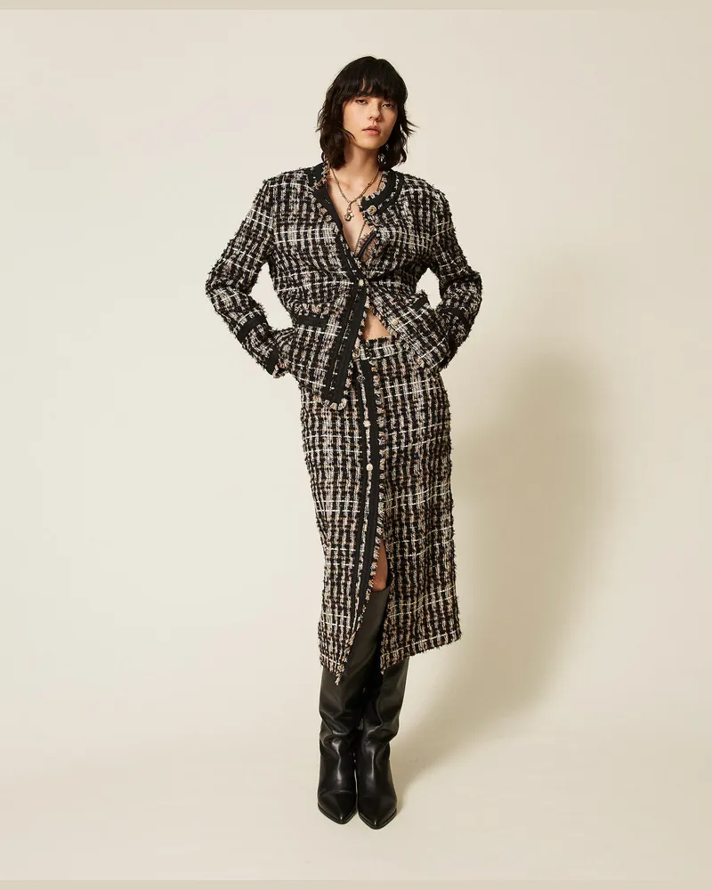 Actitude by Twinset Myfo Midirock aus Bouclé mit Knöpfen Special