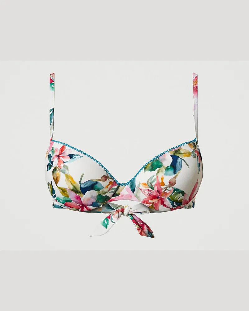 Twin-Set Bademode - Push-up-Bikinitop mit Blumenprint, Blumenprint Perlmutt / Multicolor, Größe Blumenprint