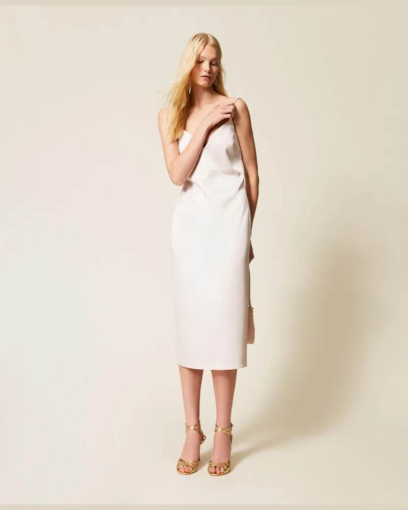 Twin-Set Kleider - Langes Kleid aus Duchesse, Sandrosa, Größe Sandrosa