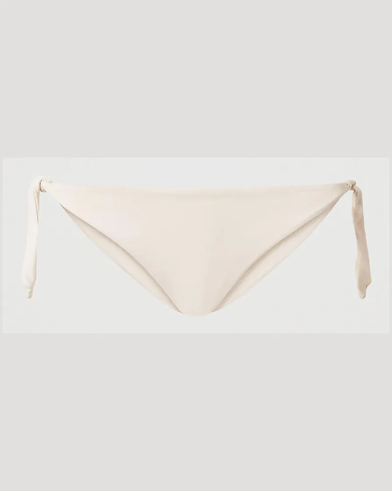 Twin-Set Bademode - Bikinitanga mit Schleifen, Stickerei Almond Beige / Dark Almond Beige, Größe Stickerei